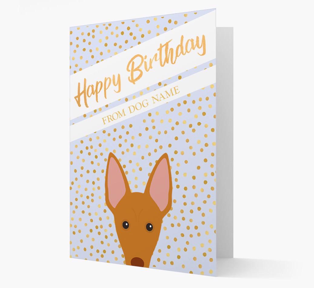 Personalised 'Happy Birthday' Gold Detail {breedFullName} Card