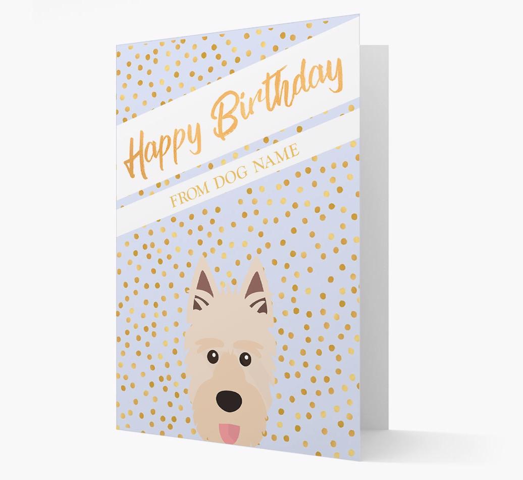 Personalized 'Happy Birthday' Gold Detail {breedFullName} Card
