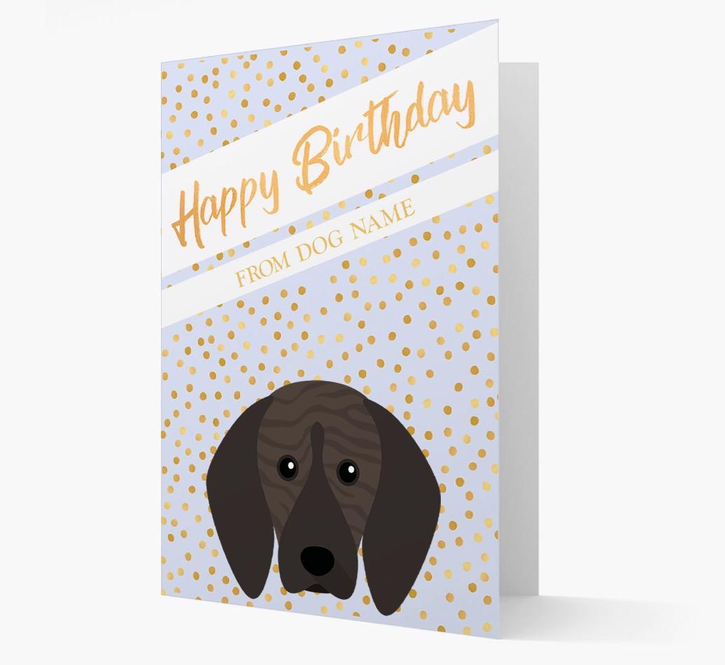 Personalized 'Happy Birthday' Gold Detail {breedFullName} Card