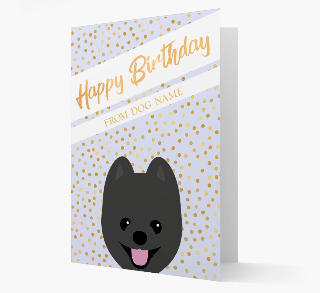 Personalized 'Happy Birthday' Gold Detail {breedFullName} Card