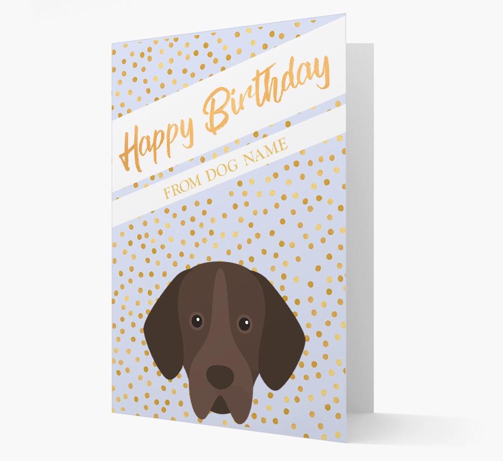 Personalized 'Happy Birthday' Gold Detail {breedFullName} Card