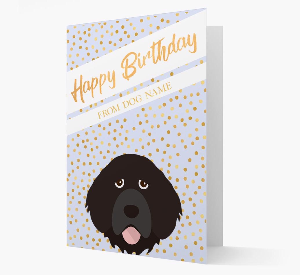 Personalized 'Happy Birthday' Gold Detail {breedFullName} Card
