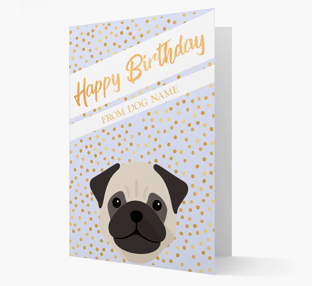Personalized 'Happy Birthday' Gold Detail {breedFullName} Card