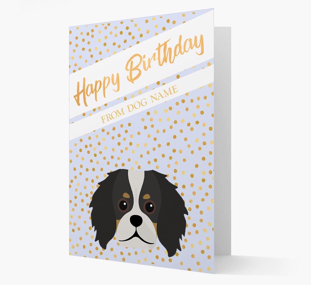 Personalized 'Happy Birthday' Gold Detail {breedFullName} Card