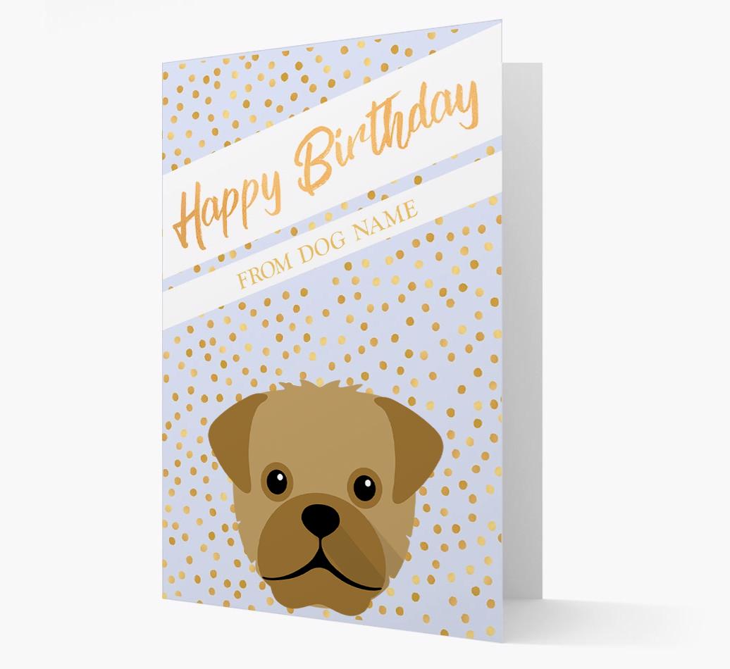 Personalized 'Happy Birthday' Gold Detail {breedFullName} Card