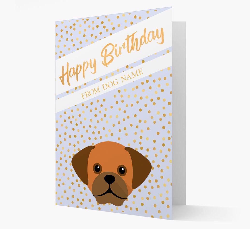 Personalized 'Happy Birthday' Gold Detail {breedFullName} Card