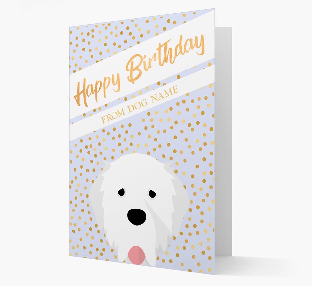Personalized 'Happy Birthday' Gold Detail {breedFullName} Card
