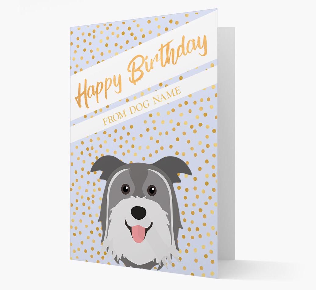 Personalized 'Happy Birthday' Gold Detail {breedFullName} Card