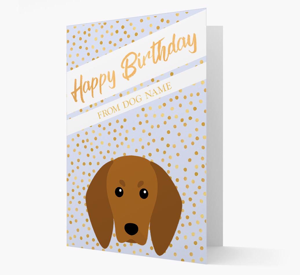 Personalized 'Happy Birthday' Gold Detail {breedFullName} Card