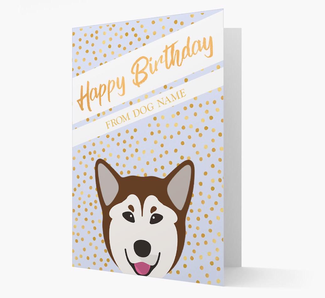 Personalized 'Happy Birthday' Gold Detail {breedFullName} Card