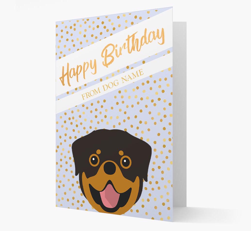 Personalized 'Happy Birthday' Gold Detail {breedFullName} Card