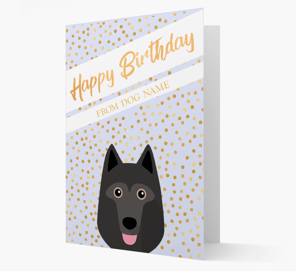 Personalized 'Happy Birthday' Gold Detail {breedFullName} Card