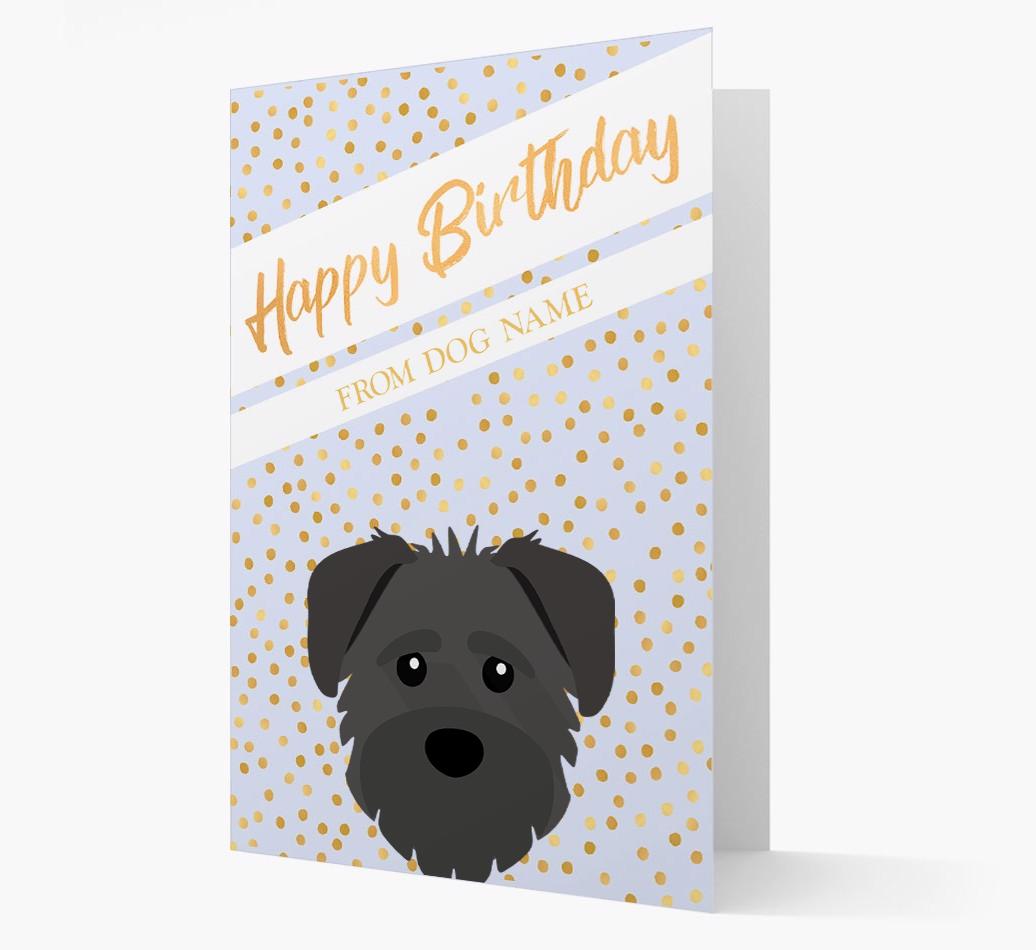 Personalized 'Happy Birthday' Gold Detail {breedFullName} Card