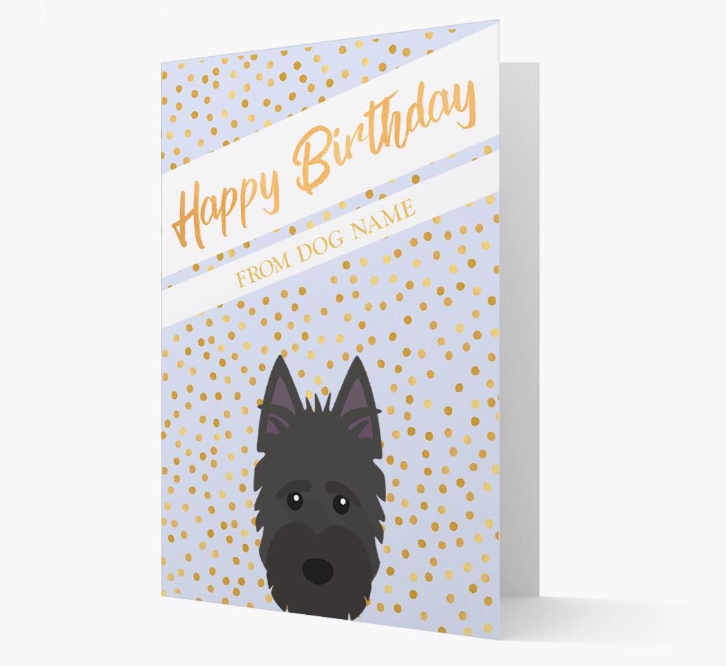 Personalized 'Happy Birthday' Gold Detail {breedFullName} Card