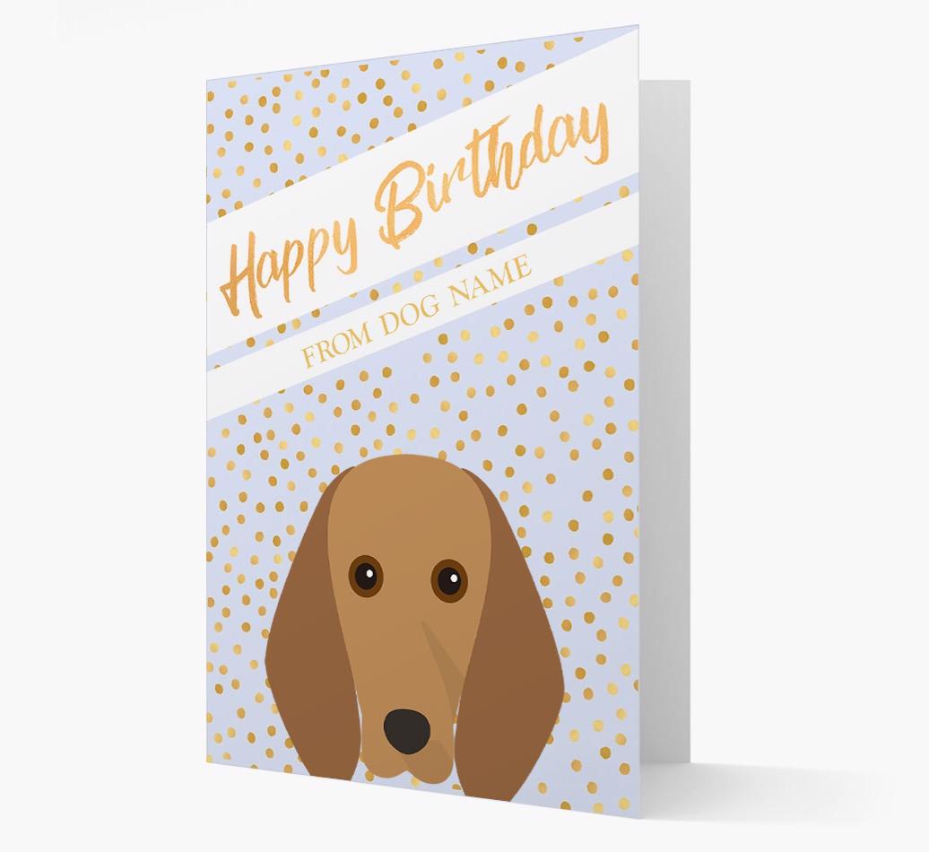 Personalized 'Happy Birthday' Gold Detail {breedFullName} Card