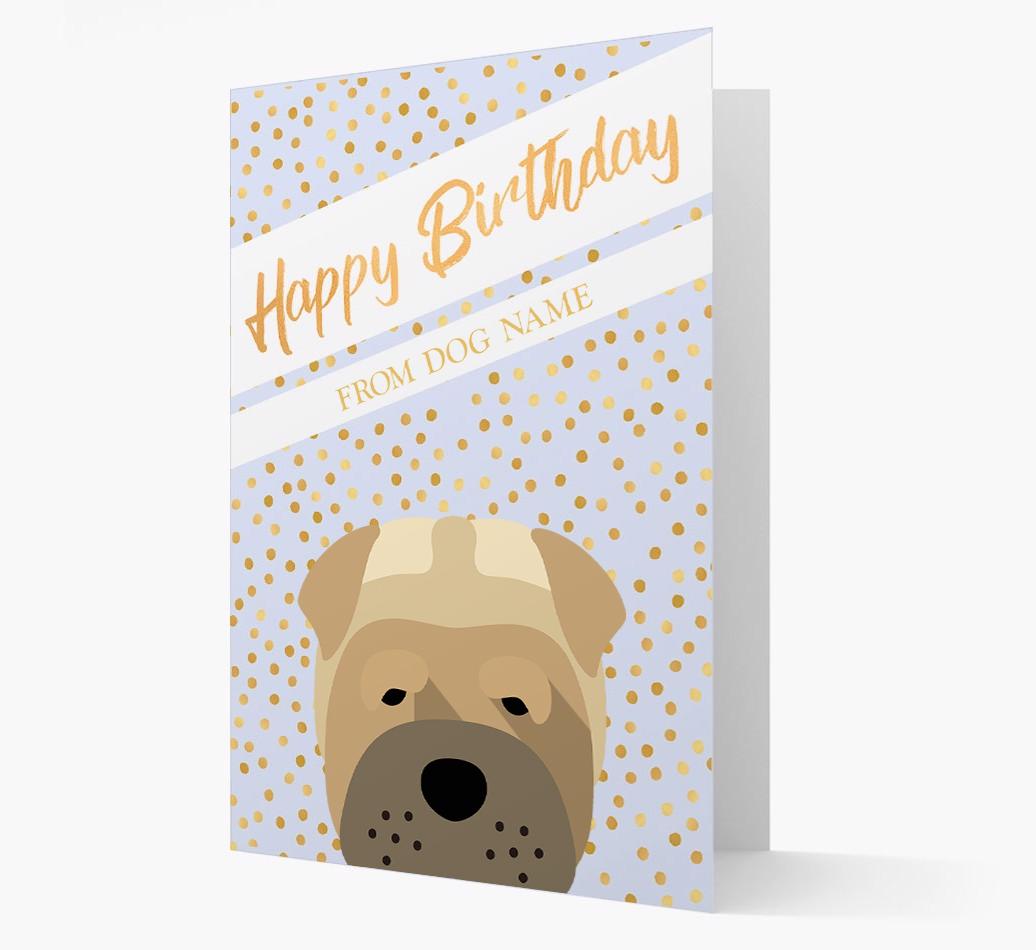 Personalized 'Happy Birthday' Gold Detail {breedFullName} Card