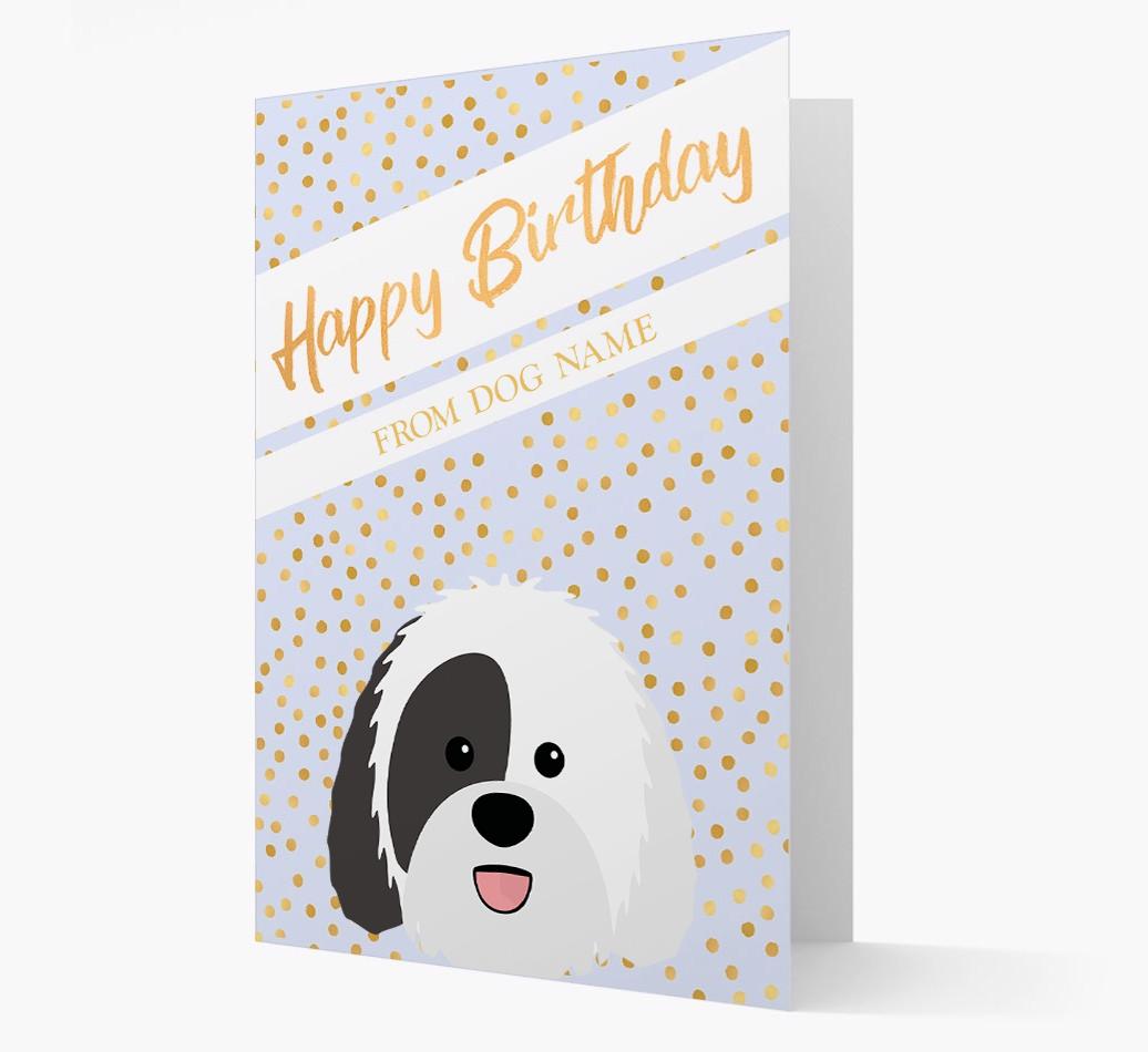 Personalized 'Happy Birthday' Gold Detail {breedFullName} Card