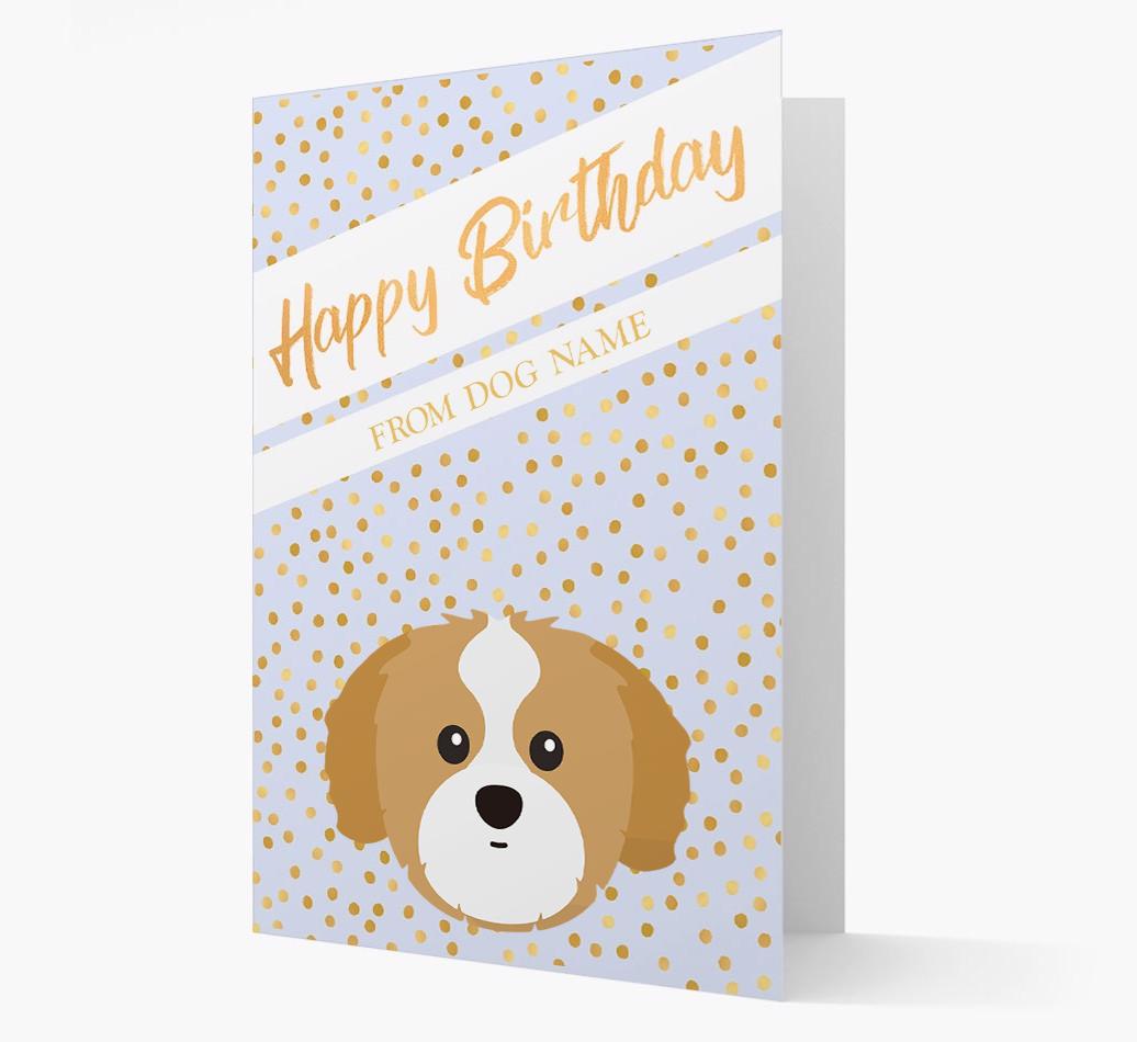 Personalized 'Happy Birthday' Gold Detail {breedFullName} Card