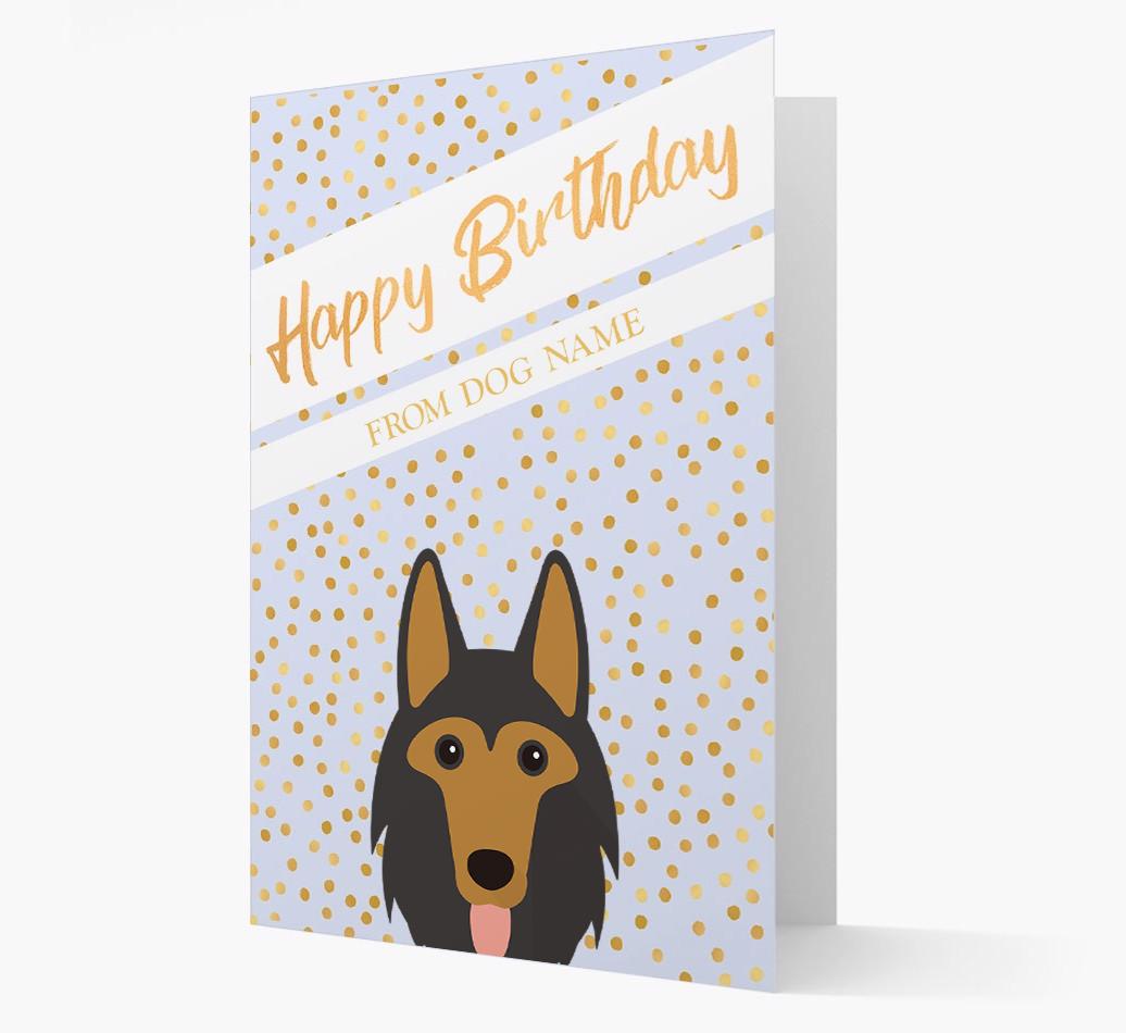 Personalized 'Happy Birthday' Gold Detail {breedFullName} Card