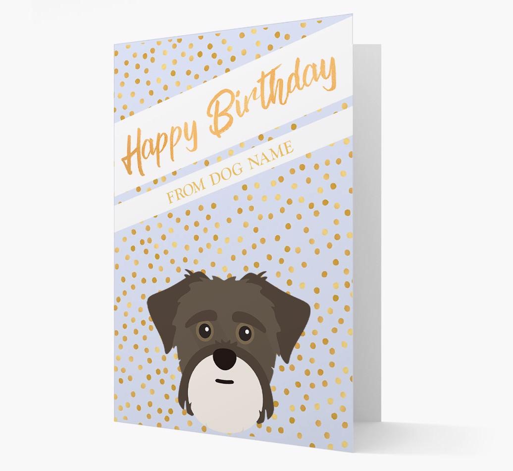 Personalized 'Happy Birthday' Gold Detail {breedFullName} Card