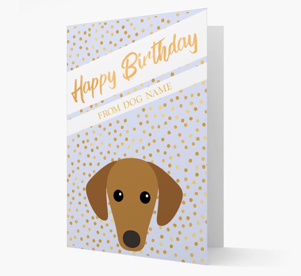 Personalized 'Happy Birthday' Gold Detail {breedFullName} Card