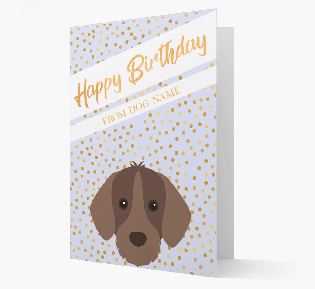Personalized 'Happy Birthday' Gold Detail {breedFullName} Card