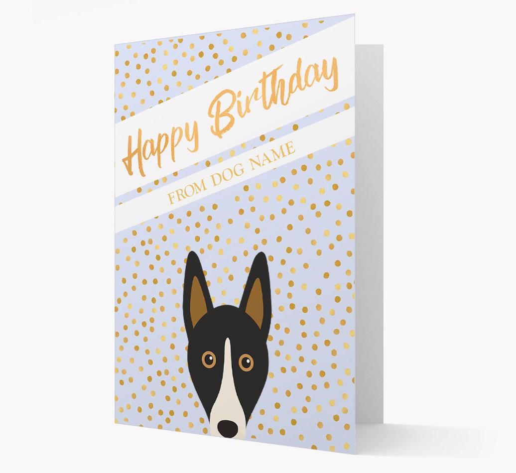 Personalized 'Happy Birthday' Gold Detail {breedFullName} Card