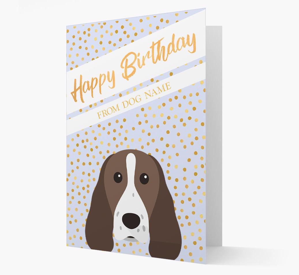 Personalized 'Happy Birthday' Gold Detail {breedFullName} Card