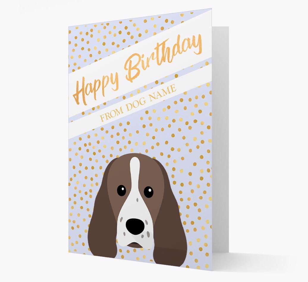 Personalized 'Happy Birthday' Gold Detail {breedFullName} Card
