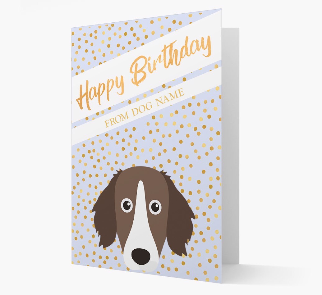 Personalized 'Happy Birthday' Gold Detail {breedFullName} Card