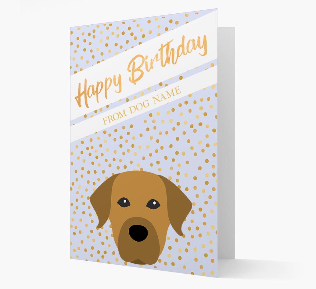 Personalized 'Happy Birthday' Gold Detail {breedFullName} Card