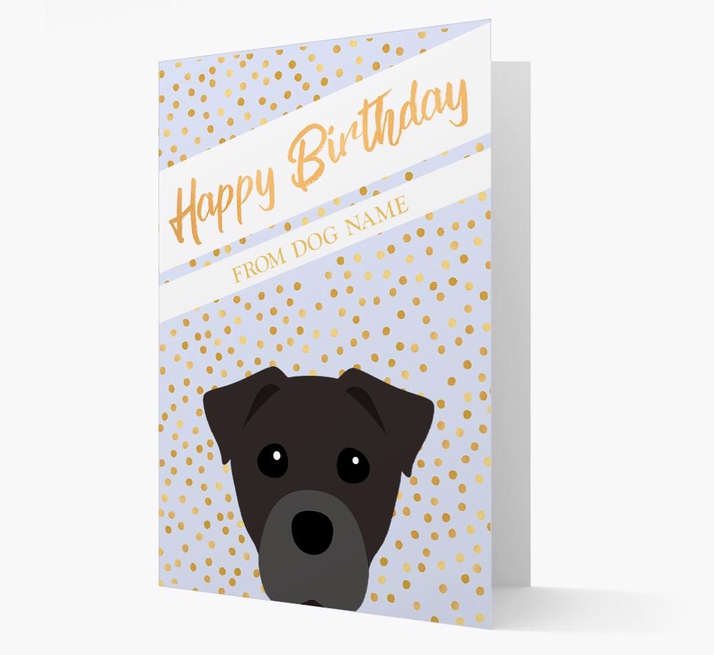 Personalized 'Happy Birthday' Gold Detail {breedFullName} Card