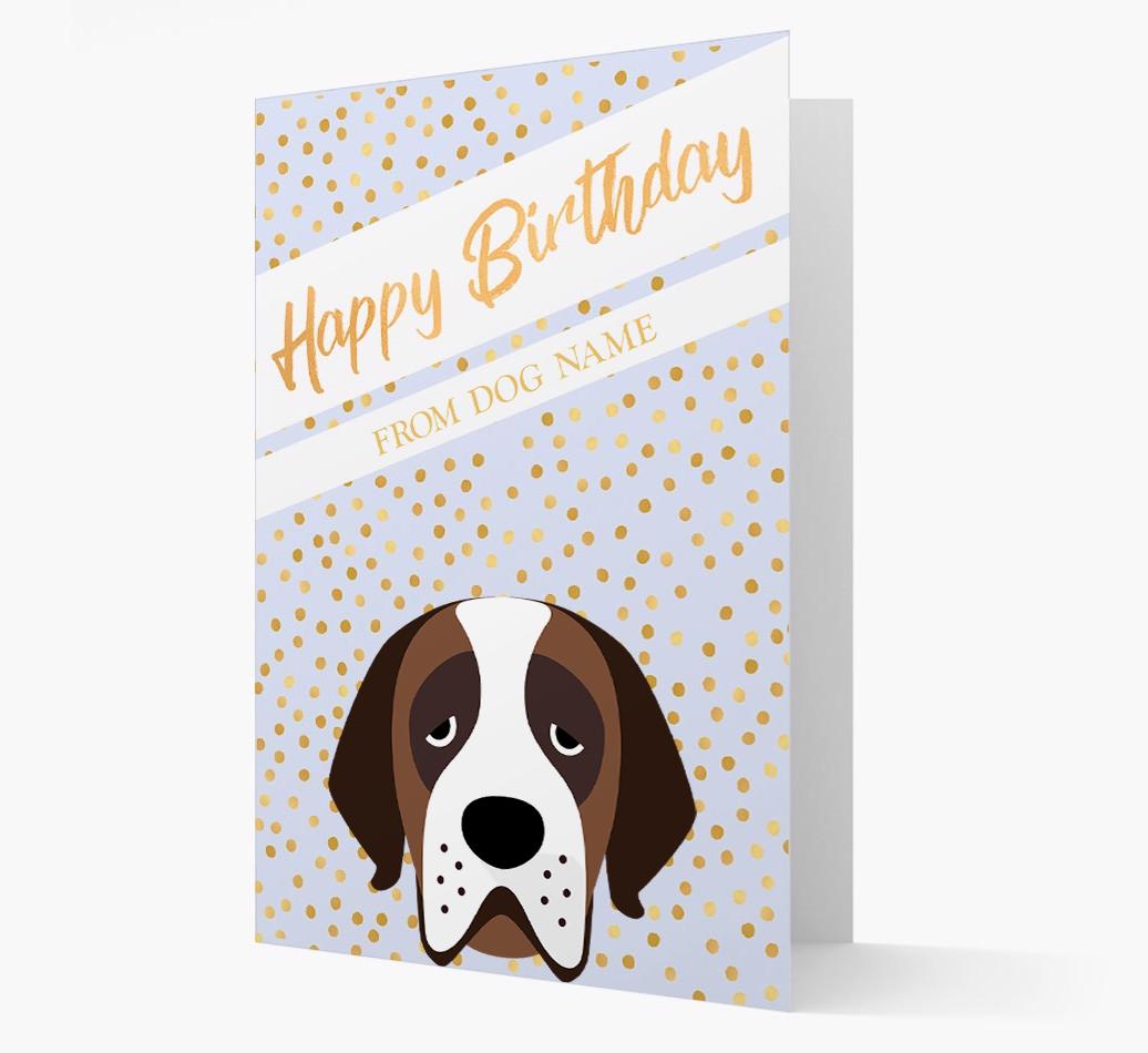 Personalized 'Happy Birthday' Gold Detail {breedFullName} Card
