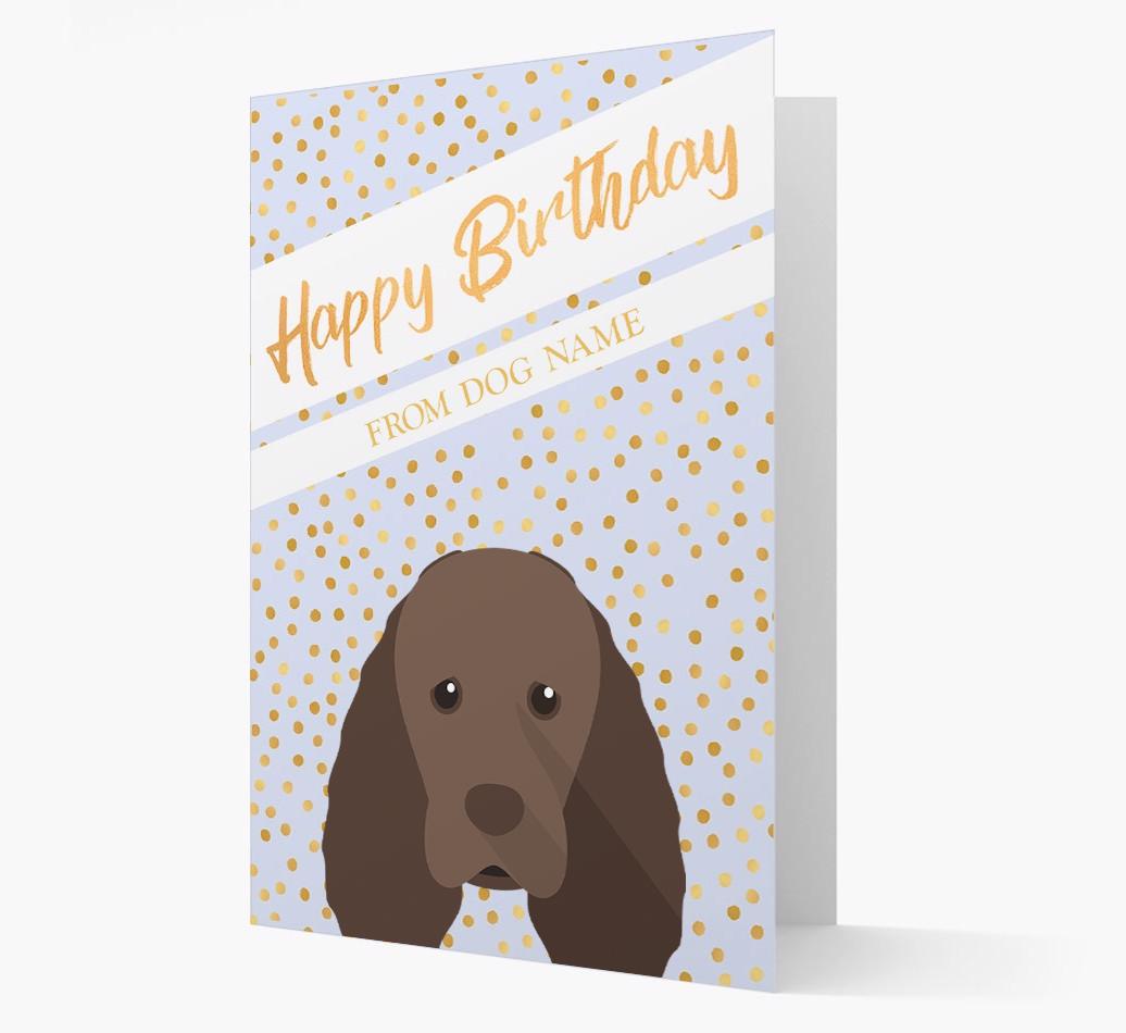 Personalized 'Happy Birthday' Gold Detail {breedFullName} Card