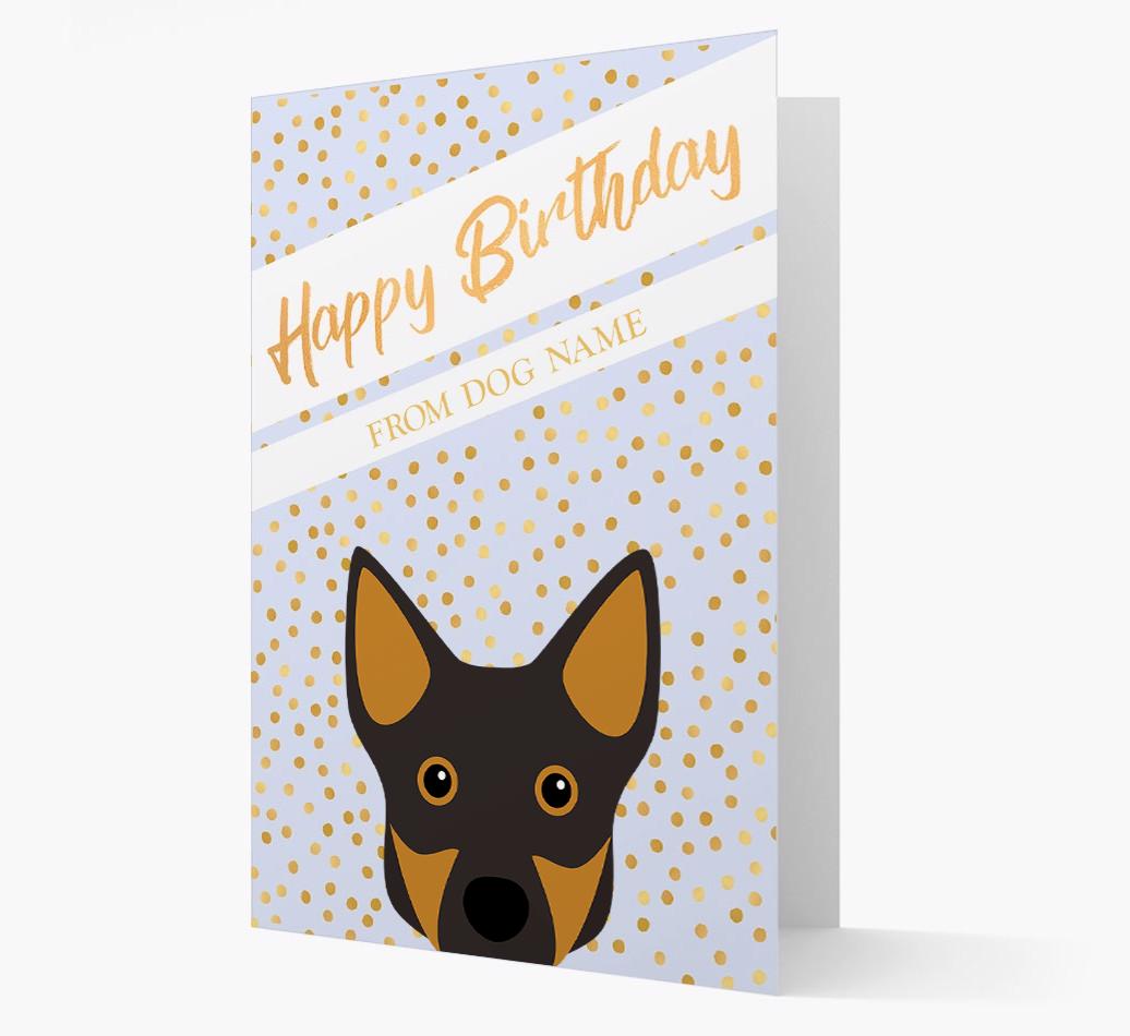 Personalized 'Happy Birthday' Gold Detail {breedFullName} Card