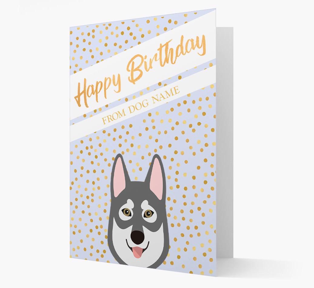 Personalized 'Happy Birthday' Gold Detail {breedFullName} Card