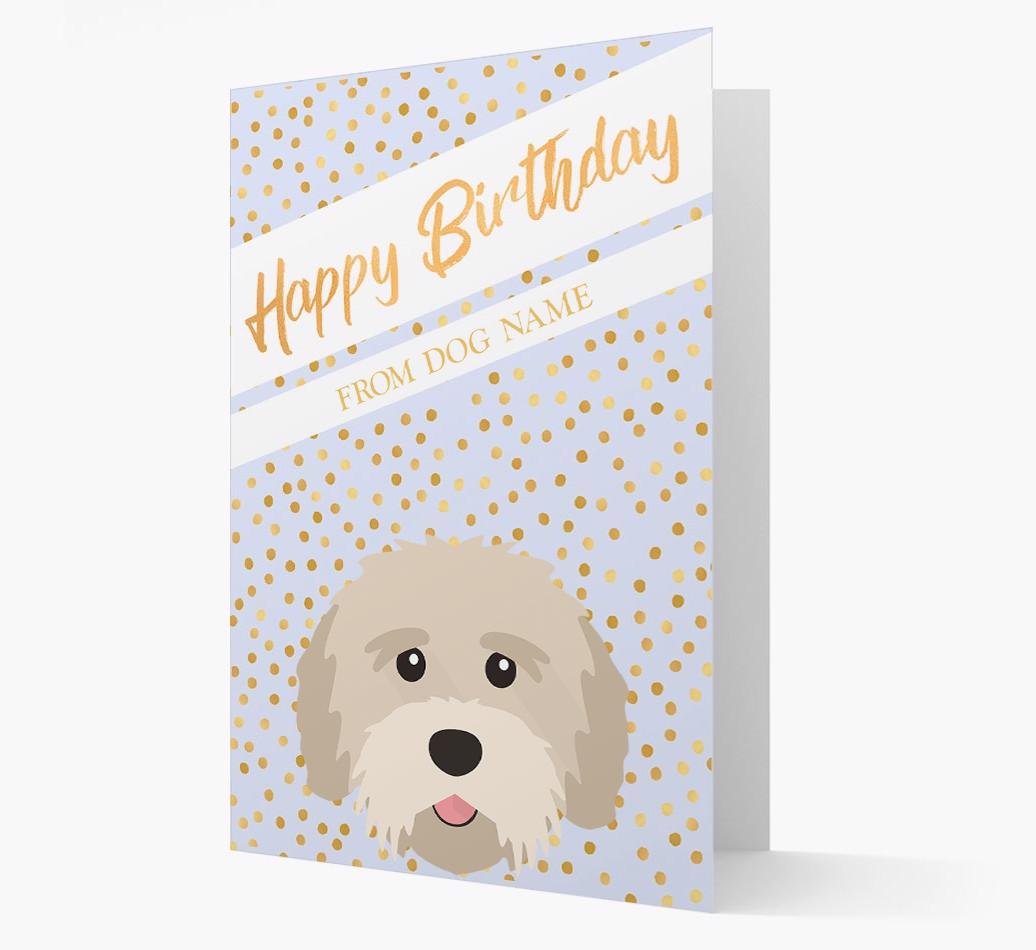 Personalized 'Happy Birthday' Gold Detail {breedFullName} Card