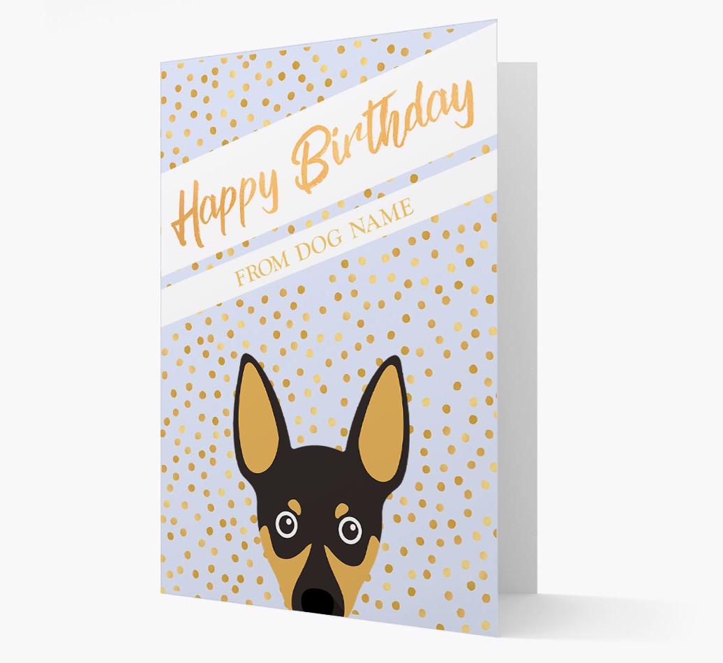 Personalized 'Happy Birthday' Gold Detail {breedFullName} Card