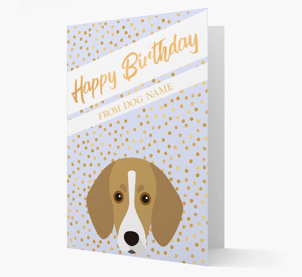 Personalized 'Happy Birthday' Gold Detail {breedFullName} Card