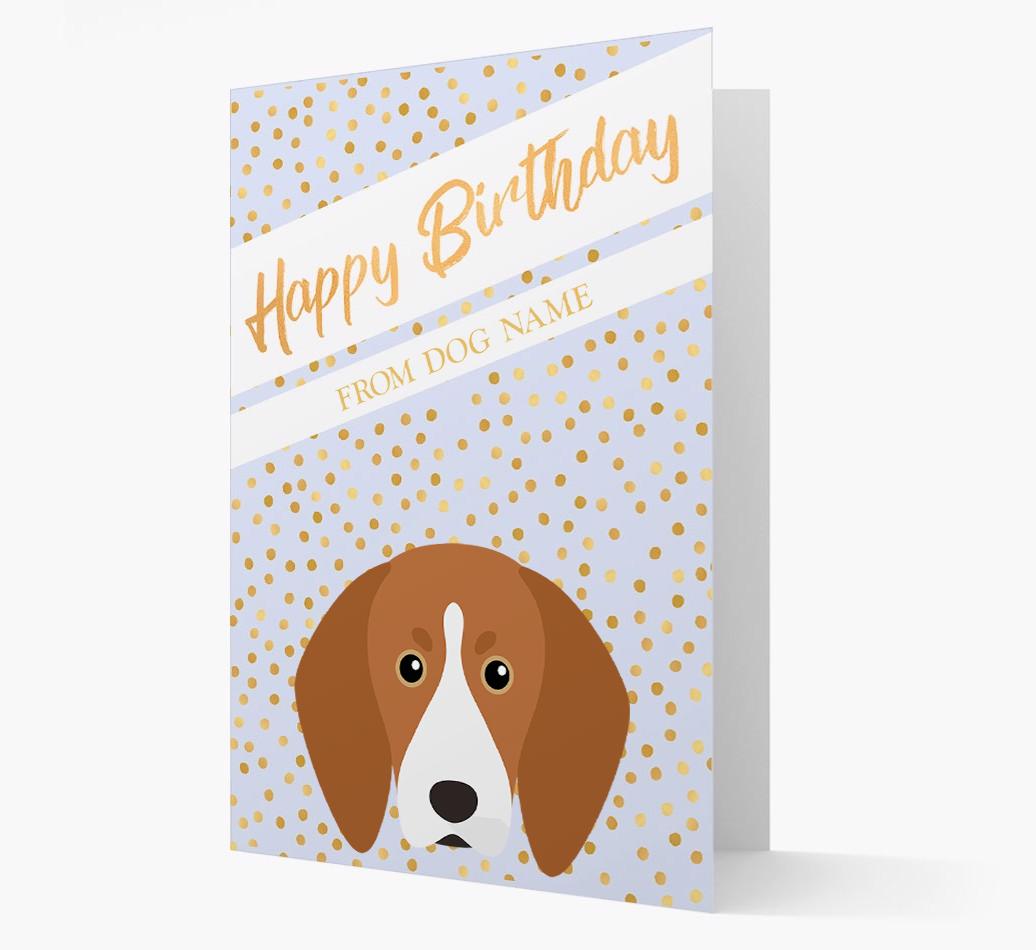 Personalized 'Happy Birthday' Gold Detail {breedFullName} Card