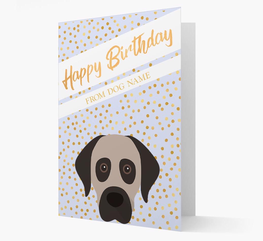 Personalized 'Happy Birthday' Gold Detail {breedFullName} Card