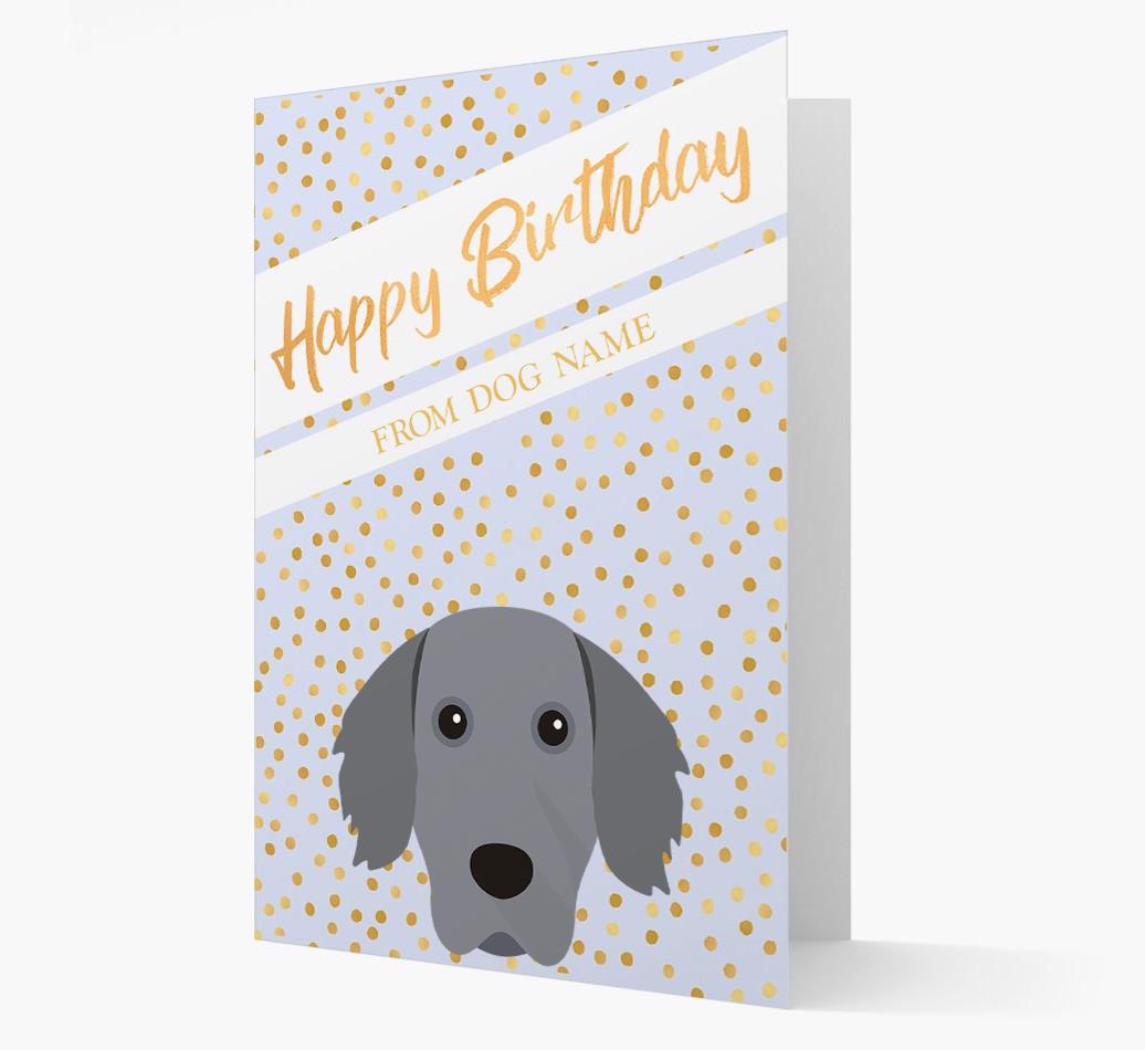 Personalized 'Happy Birthday' Gold Detail {breedFullName} Card