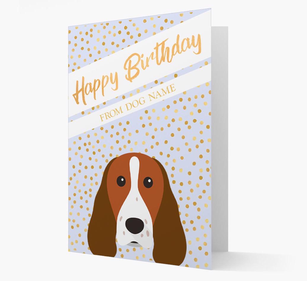 Personalized 'Happy Birthday' Gold Detail {breedFullName} Card