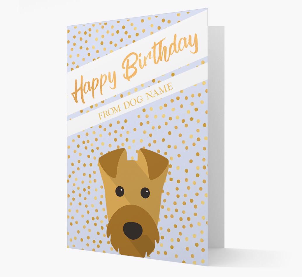 Personalized 'Happy Birthday' Gold Detail {breedFullName} Card