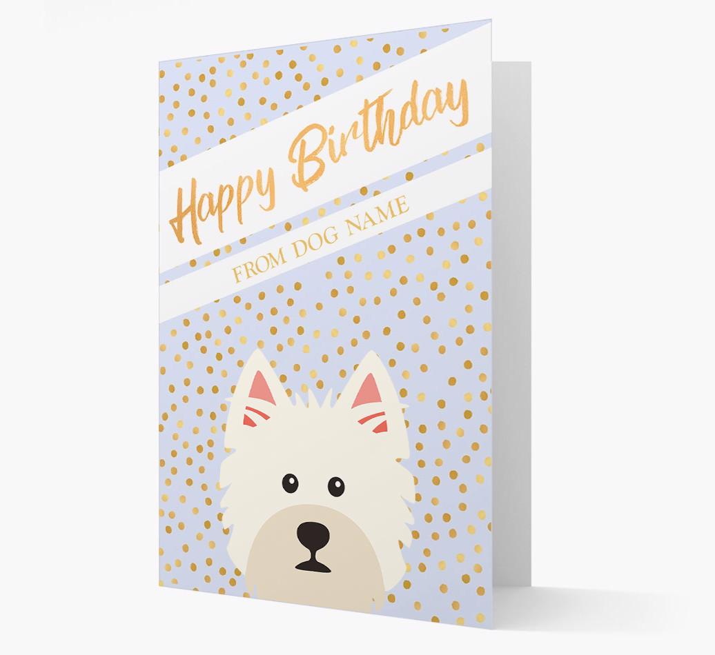 Personalized 'Happy Birthday' Gold Detail {breedFullName} Card