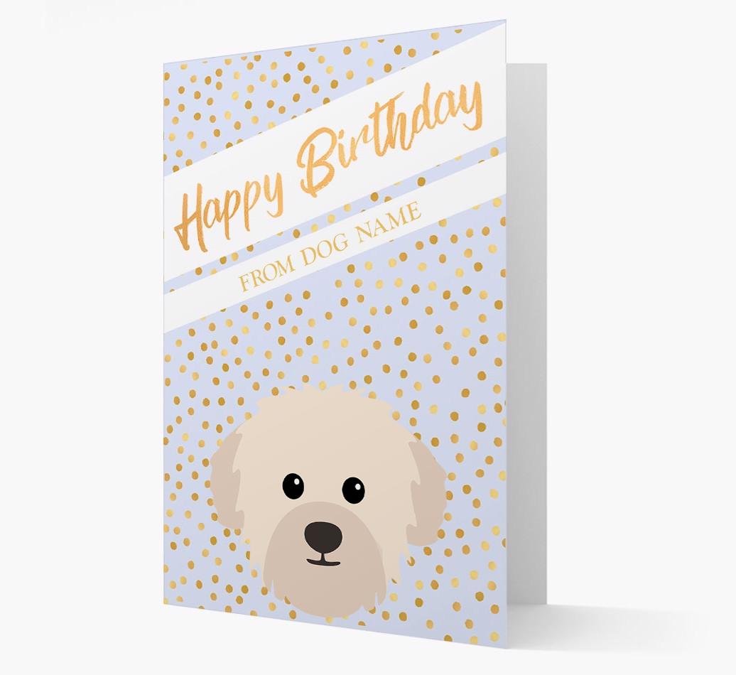 Personalized 'Happy Birthday' Gold Detail {breedFullName} Card