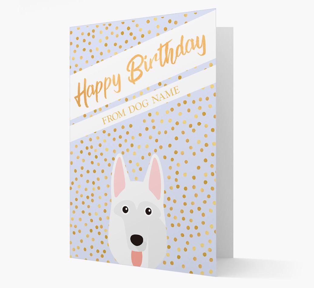 Personalized 'Happy Birthday' Gold Detail {breedFullName} Card