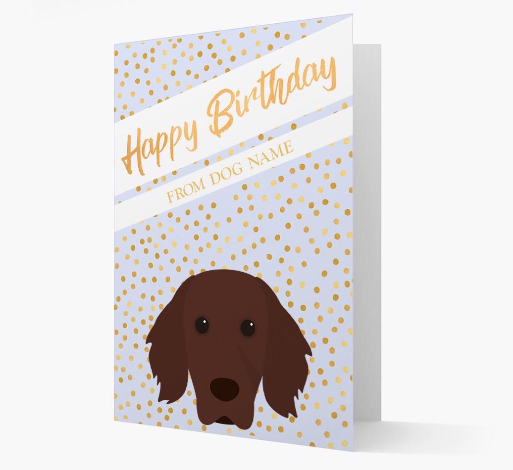 Personalized 'Happy Birthday' Gold Detail {breedFullName} Card