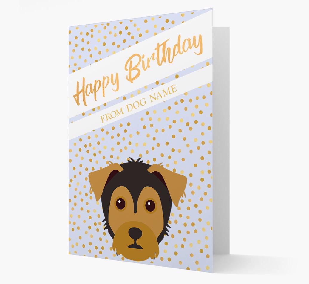 Personalized 'Happy Birthday' Gold Detail {breedFullName} Card