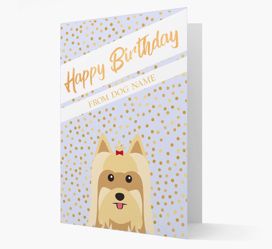 Personalised 'Happy Birthday' Gold Detail {breedFullName} Card